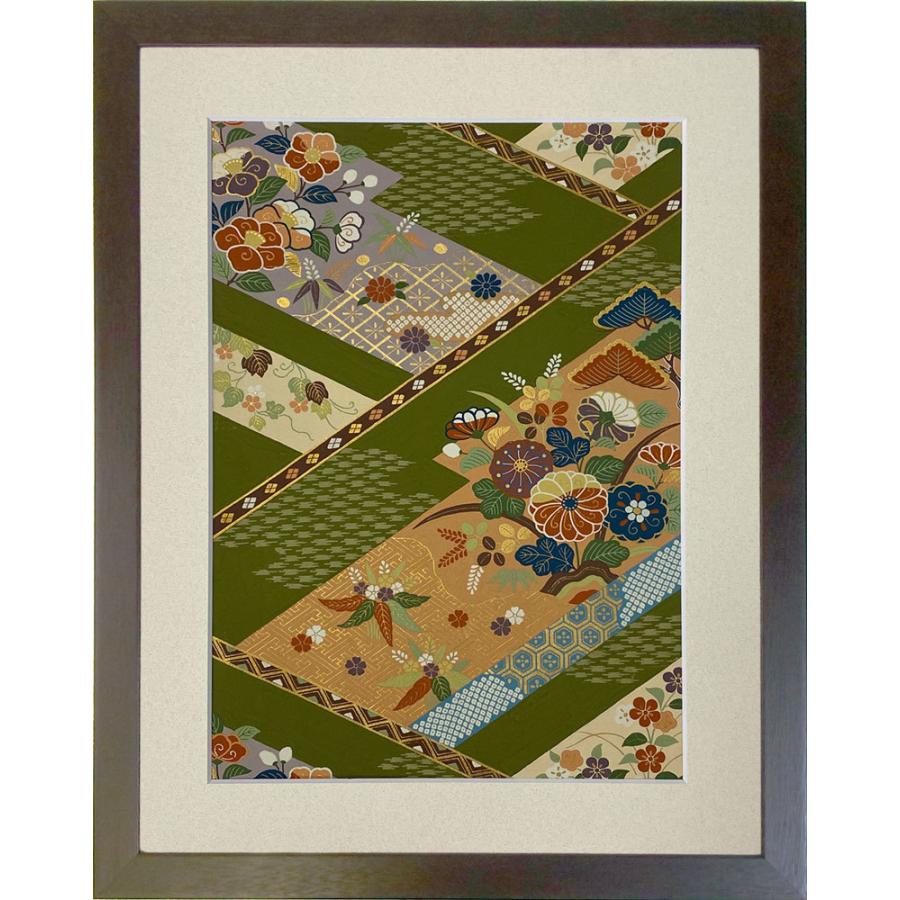 和風の額 壁掛インテリア 西陣織帯原画のアートフレーム 小サイズ