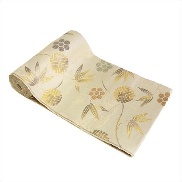 半幅帯 正絹「笹蔓」 白系 京玉響 西陣織 : 名古屋帯と半幅帯 西陣