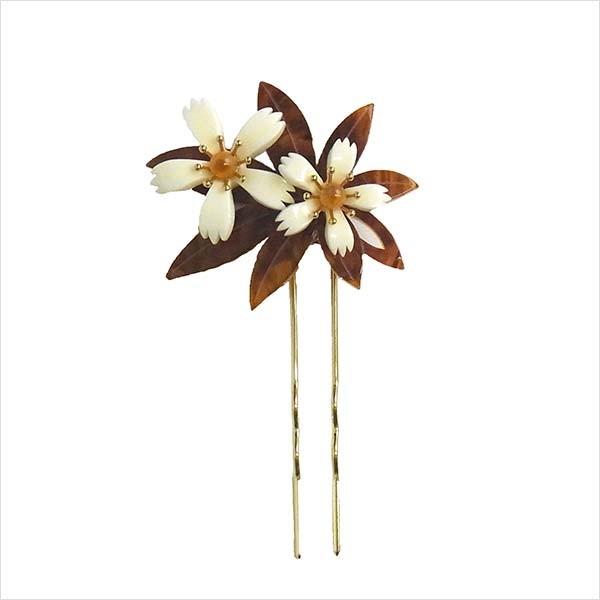 かんざし 簪 和装 桜リーフ 花しおり 蝶番型かんざし 髪飾り 全商品オープニング価格 和装