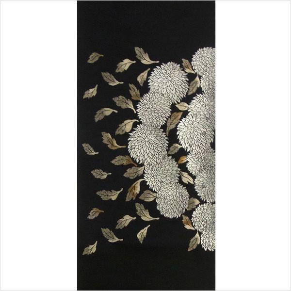 セール❤️新品未使用　正絹　名古屋帯 大輪　菊　ラメ　黒地 新品未使用 正絹 名古屋帯 大輪 菊 ラメ 黒紫地 - メルカリ