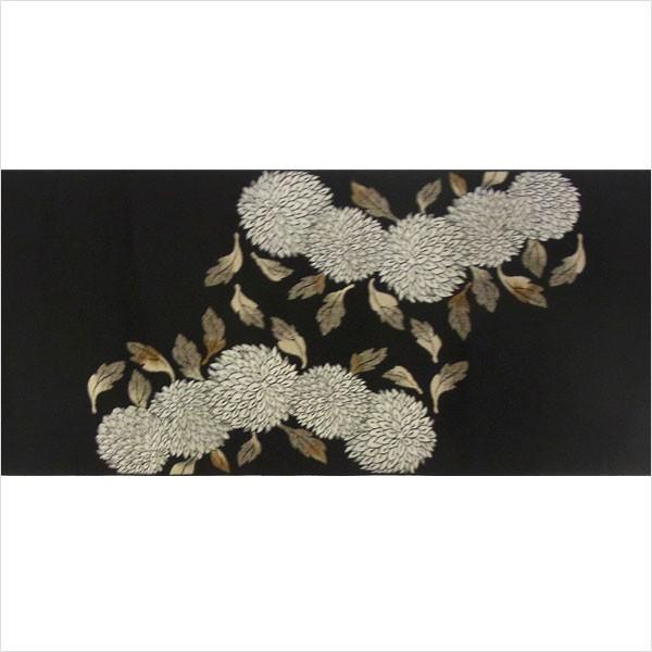 名古屋帯 正絹 黒 菊 〜クリサンセマム〜 ブラック 京玉響 西陣織