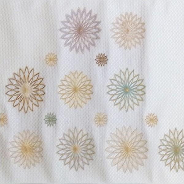 名古屋帯 正絹 白 雪 〜雪華紋重ね文様〜 クリーム 京玉響 西陣織