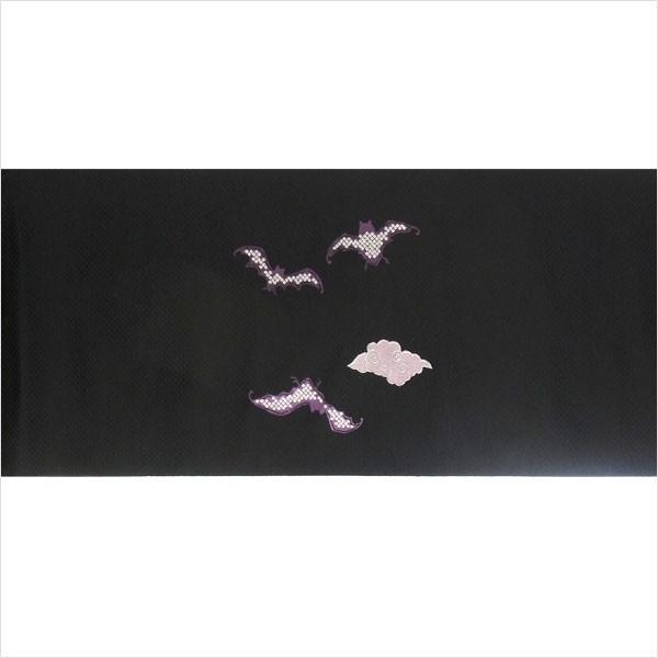 名古屋帯 正絹 黒 蝙蝠 〜こうもり〜 ブラック 京玉響 西陣織