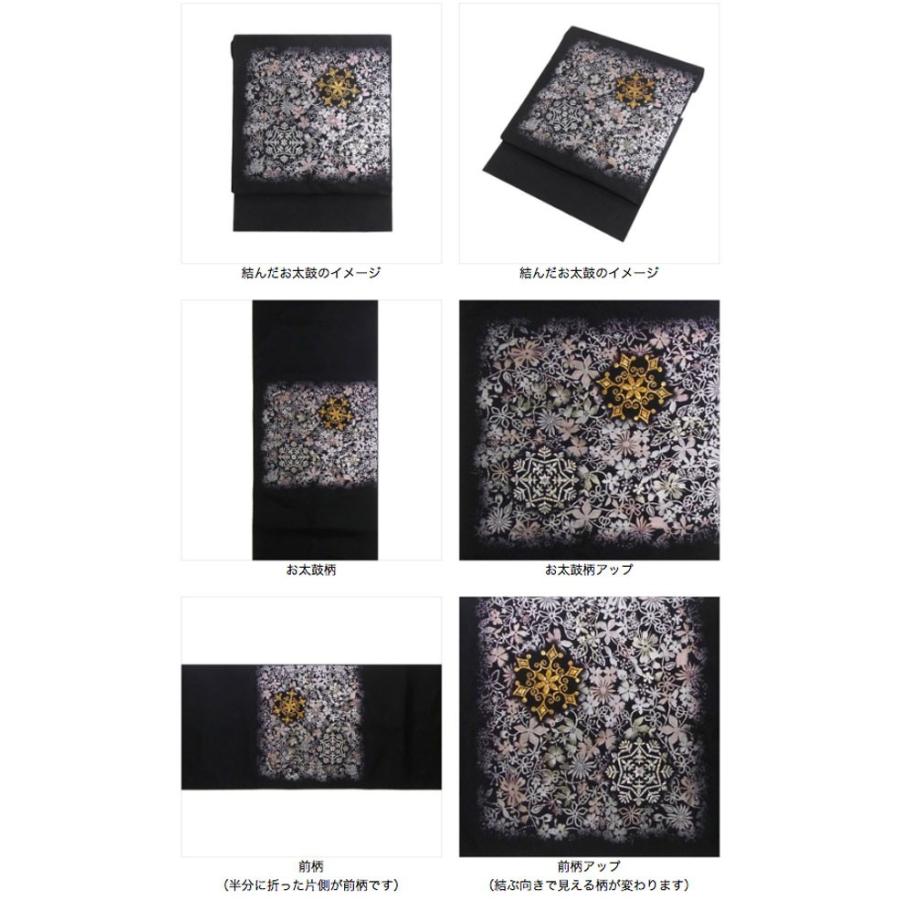 名古屋帯 正絹 黒 雪 結晶 クリスマス 雪華 ブラック 京玉響 西陣織 Nb01 K 名古屋帯と半幅帯 西陣 京洛らく 通販 Yahoo ショッピング