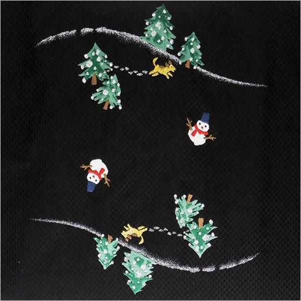 名古屋帯 正絹 黒 クリスマス 〜クリスマス・トナカイ〜 ブラック 京玉