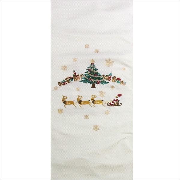 名古屋帯 正絹 白 クリスマス 〜クリスマス・トナカイ〜 ホワイト 京玉