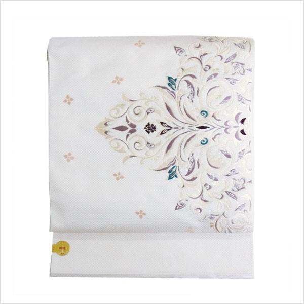 最大30 Off 名古屋帯 正絹 白 唐草 菱取唐草紋 クリーム 京玉響 西陣織 セール価格 公式 Skylanceronline Com