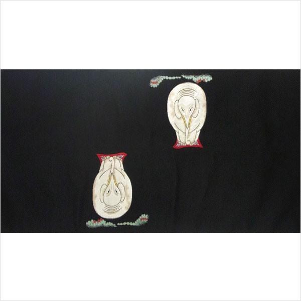 名古屋帯 正絹 黒 伊藤若冲 〜白象〜 ブラック 京玉響 西陣織 : 名古屋