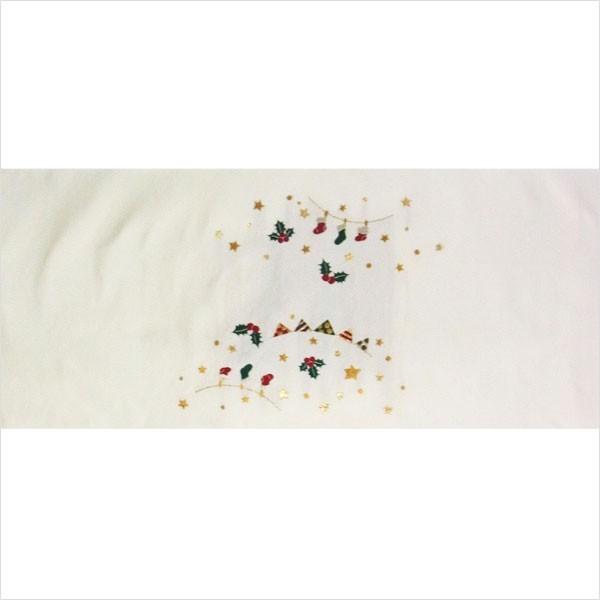 仕立て済み 名古屋帯 正絹 白 クリスマス 雪だるま 〜クリスマスツリー