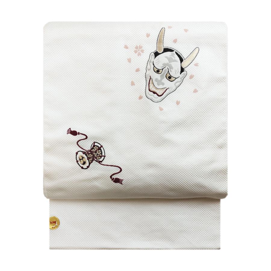 名古屋帯 正絹 白 〜般若〜 ホワイト 京玉響 西陣織 : 名古屋帯と半幅