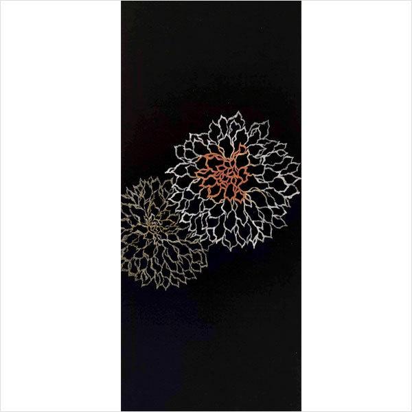 名古屋帯 正絹 手描き 「万寿菊」 黒 京玉響 : 名古屋帯と半幅帯 西陣