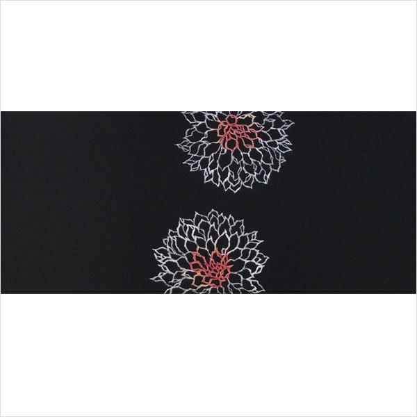 史上最も激安 名古屋帯 正絹 手描き 「万寿菊」 黒 京玉響 :nb01-30005 