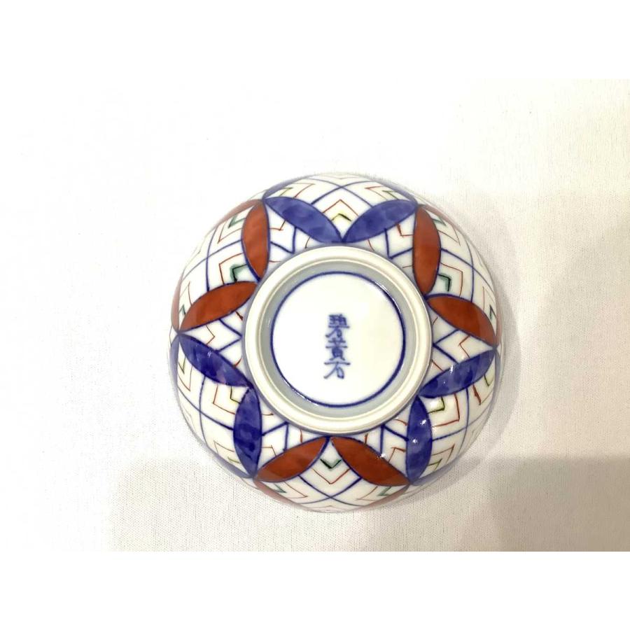 京焼・清水焼 矢野正三（碧黄石窯） 青赤七宝孫茶碗