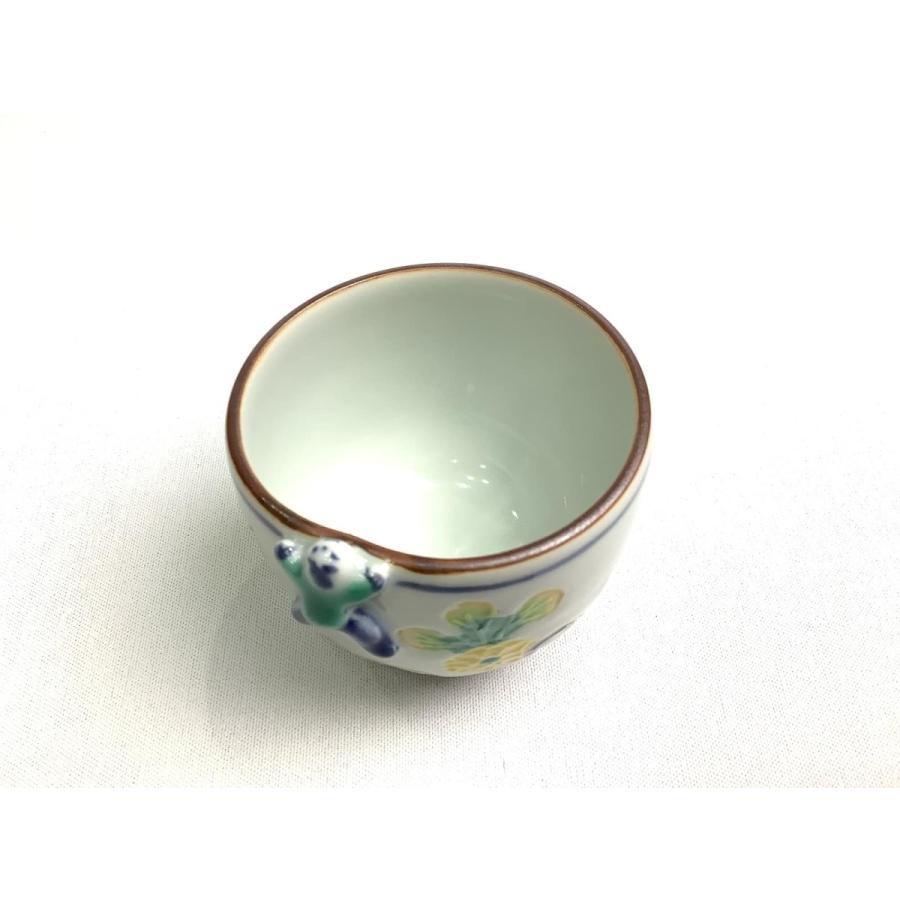 京焼・清水焼 武内裕（秀峰窯） 一閑人交趾宝草花ぐい呑（緑） : 京焼