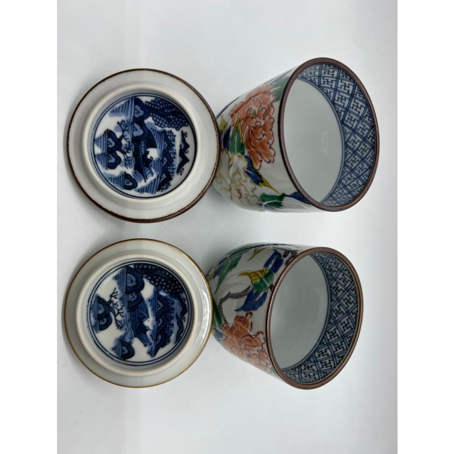 京焼 壹楽 山本壹楽 色入祥瑞 牡丹 湯呑み 蓋付湯呑 陶芸 作家物 茶器 錦 京焼 壹楽 山本壹楽 色入祥瑞 牡丹 湯呑み 蓋付湯呑 陶芸 作家物 茶器