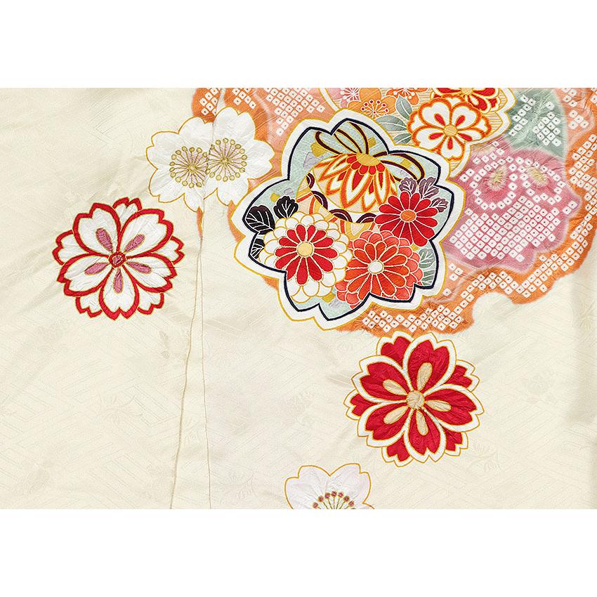 単品振袖 成人式振袖購入 b152-1 クリーム・黄地/古典・雪輪柄 単品振袖 成人式振袖購入 b152-1 クリーム・黄地/古典・雪輪柄