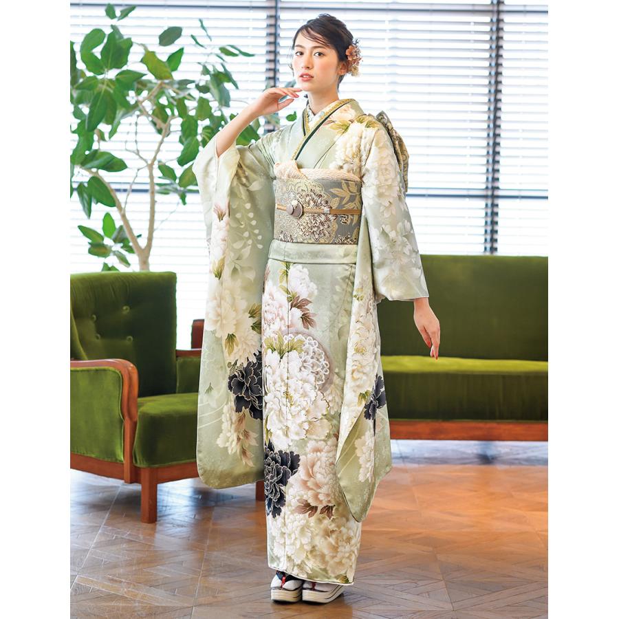 楽天市場】【成人式 振袖 レンタル】RS123 正絹 青緑 紫花フル