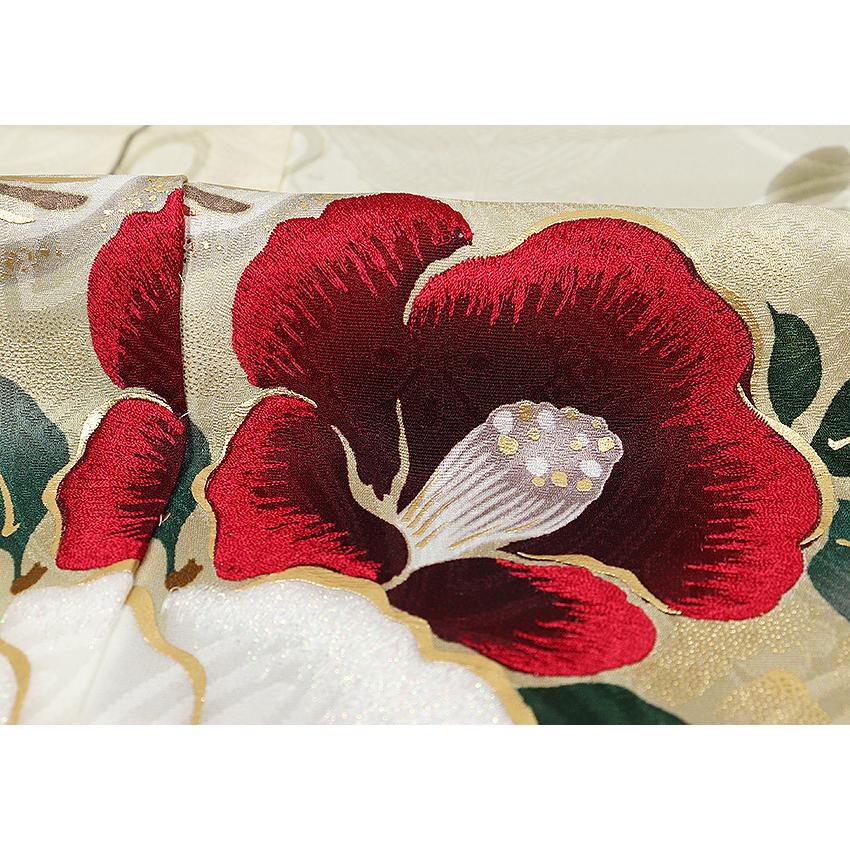 単品振袖 成人式振袖購入 c3811-1 上品なクリーム色地/椿と光琳 単品振袖 成人式振袖購入 c3811-1 上品なクリーム色地/椿と光琳