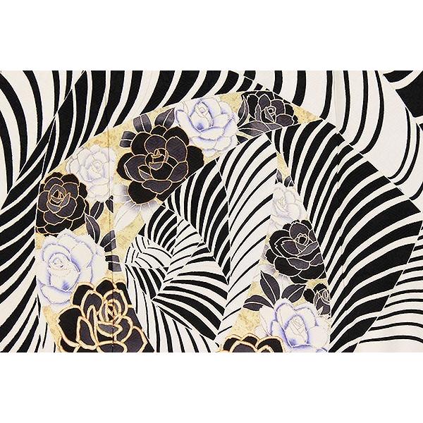 お誂え仕立付振袖 成人式振袖購入 CD441 白黒/ゼブラ柄 : きもの京和楽