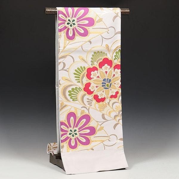 振袖用袋帯 isb112 成人式振袖 白地・ホワイト/桜・花柄 【振袖セット