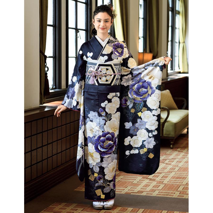 振袖用袋帯 isc383 成人式振袖 グレー/六角桜紋様 : きもの京