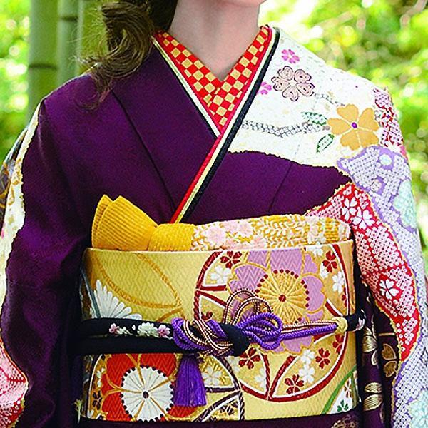 振袖用-総絞り風膨れ織帯揚げ mb103a イエロー ・黄地/刺繍入り 振袖用-総絞り風膨れ織帯揚げ mb103a イエロー ・黄地/刺繍入り