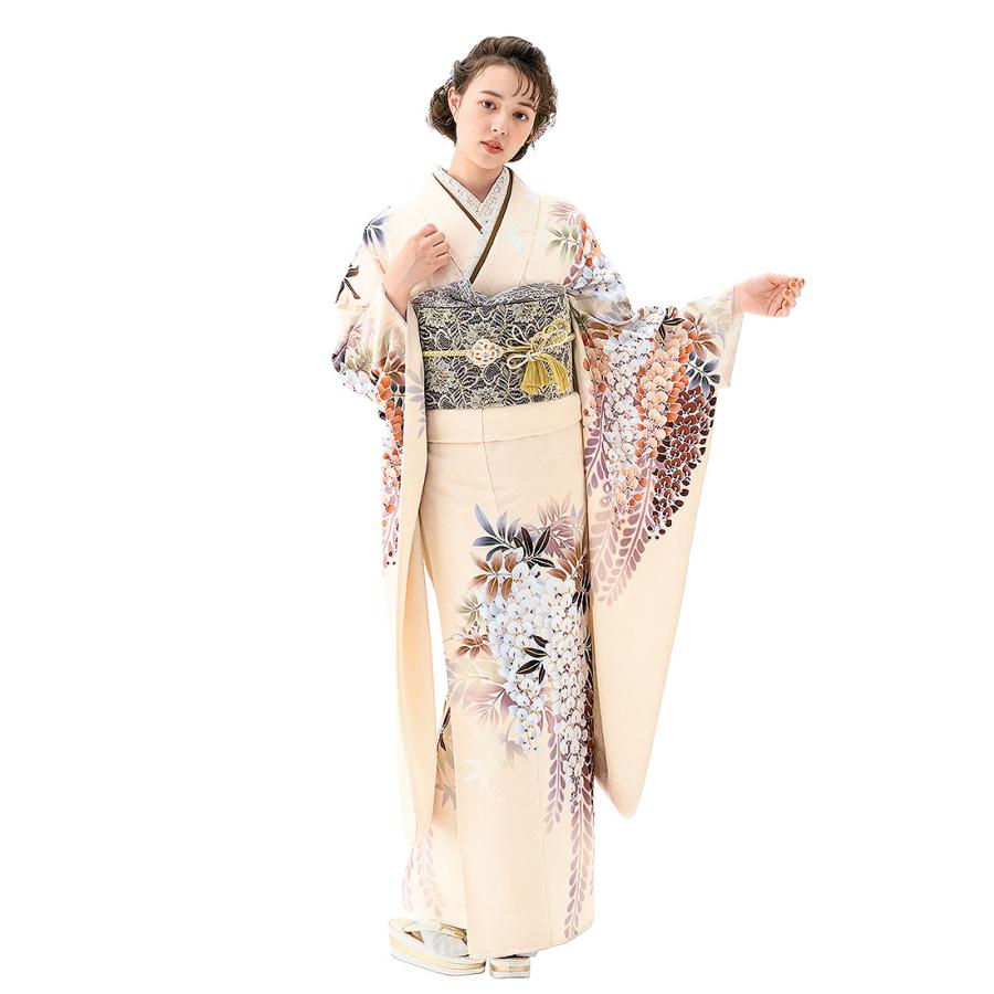 151 中振袖 成人式 着物 美品 振袖 中古 フルセット 成人式 正絹 一式 格安 リサイクル 着物