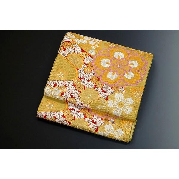 振り袖　帯セット　小野小町柄ゴールド 花柄＋バッグセット 振り袖 帯セット 小野小町柄ゴールド 花柄＋バッグセット