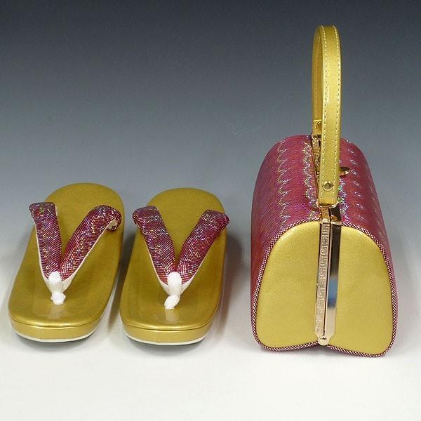 振袖用-草履バッグセット sazo3028-2 ピンク地 【振袖セット適応