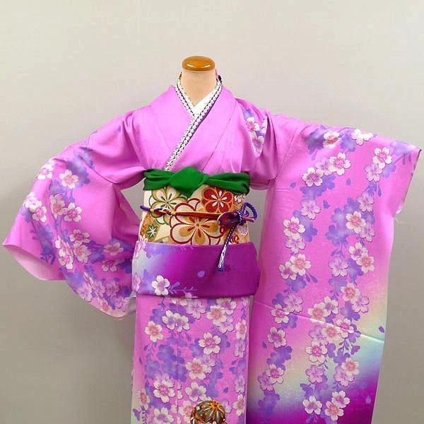 レンタルより安いお誂え仕立付 振袖フルセットyafu0307-1s ピンク・桃