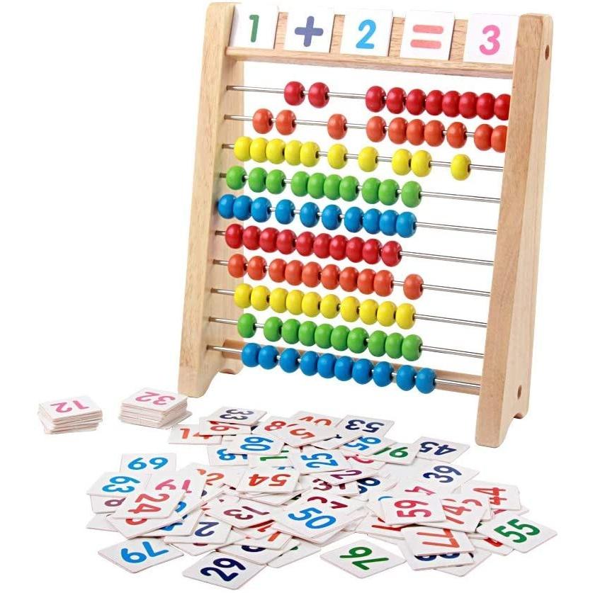 100玉そろばん+数字カード+数え棒」セット 算数 おもちゃ 知育 100玉そろばん+数字カード+数え棒」セット 算数 おもちゃ 知育