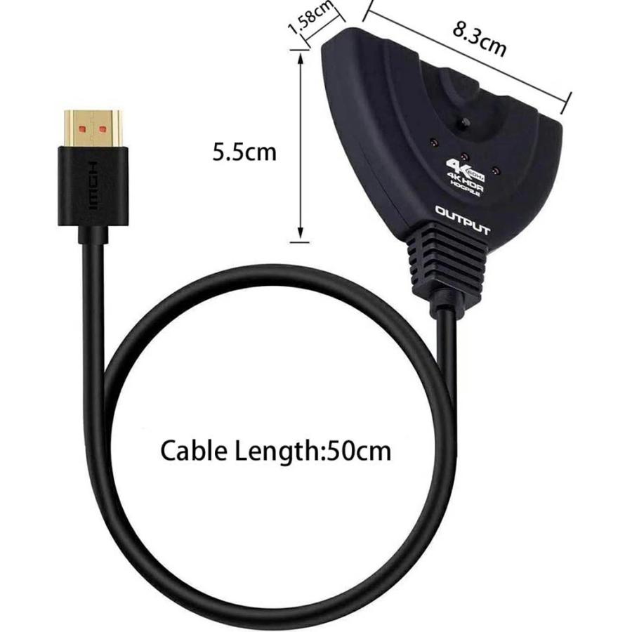 HDMI 切替器 分配器 セレクタ 3入力1出力 4K対応 HDMI切替器 HDMI分配器 電源不要 AppleTV｜kyo5301130｜07