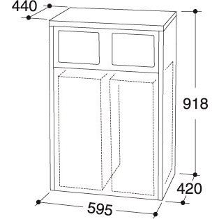 木製ダストボックス 　分別ゴミ箱 店舗用　カフェ用ごみ箱  ＫＢ−９２５Ａ｜kyoai-ya-hoo-shop｜03