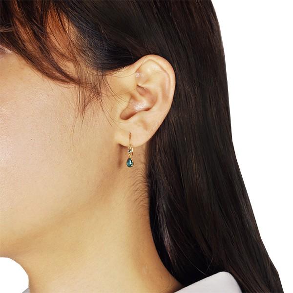 アレキサンドライト ピアス K18ピンクゴールド アメリカンフック ラウンド  ペアシェイプ 6月誕生石 プレゼント クレサンベール 京セラの画像