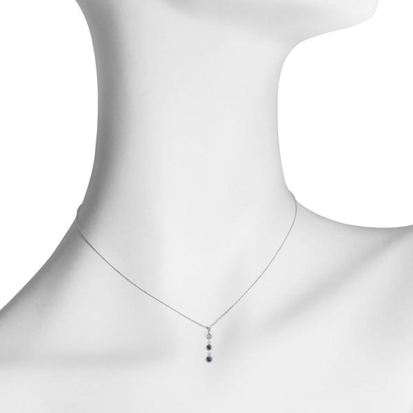 アレキサンドライト ネックレス K10ホワイトゴールド ラウンド 2mm 2石 6月誕生石 プレゼント クレサンベール 京セラの画像