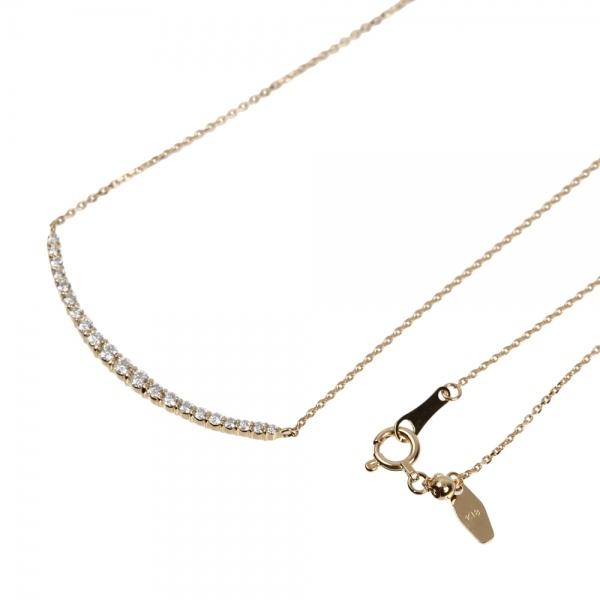 デコルテダイヤモンドペンダント(K18イエローゴールド/合計0.3ct/約48cm)の画像