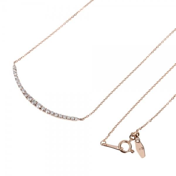 デコルテダイヤモンドペンダント(K18ピンクゴールド/合計0.3ct/約48cm)の画像