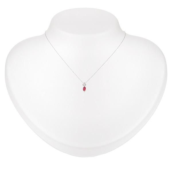 エメラルド ネックレス K18ホワイトゴールド マーキス 3mm*6mm 5月誕生石 プレゼント クレサンベール 京セラの画像