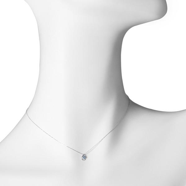 ウォーターオパール ネックレス K10ホワイトゴールド ラウンド 2.5mm 10月誕生石 プレゼント クレサンベール 京セラの画像