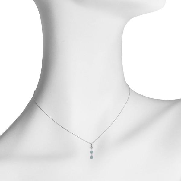 ウォーターオパール ネックレス K10ホワイトゴールド ラウンド 2mm 2石 10月誕生石 プレゼント クレサンベール 京セラの画像