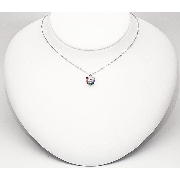 アミュレット ネックレス シルバー 7石の宝石が輝く幸せのネックレス プレゼント クレサンベール 京セラの画像