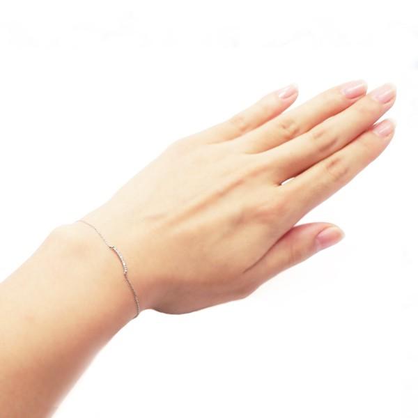 ダイヤモンド ブレスレット K18ホワイトゴールド 合計0.05ct ライン  プレゼント 天然石 京セラの画像