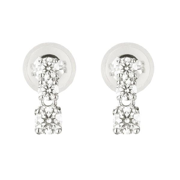 ダイヤモンド ピアス プラチナ ハート&キューピッド スタッド 合計0.26ct H&C鑑別書付 プレゼント 天然石 4月誕生石 京セラ 爆買の画像