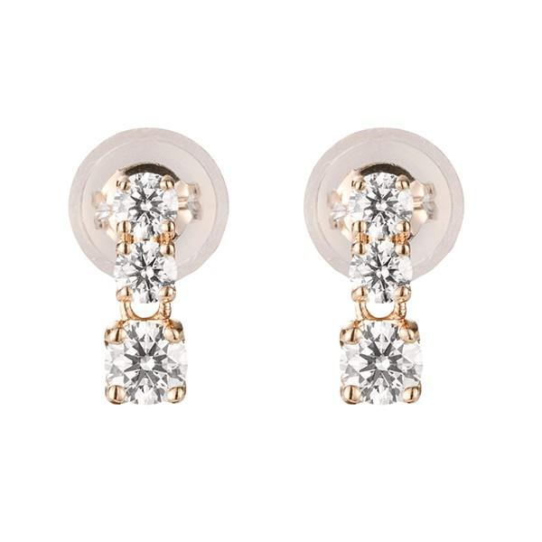 ダイヤモンド ピアス K18ピンクゴールド ハート&キューピッド スタッド 合計0.26ct H&C鑑別書付 プレゼント 天然石 4月誕生石 京セラ 爆買の画像