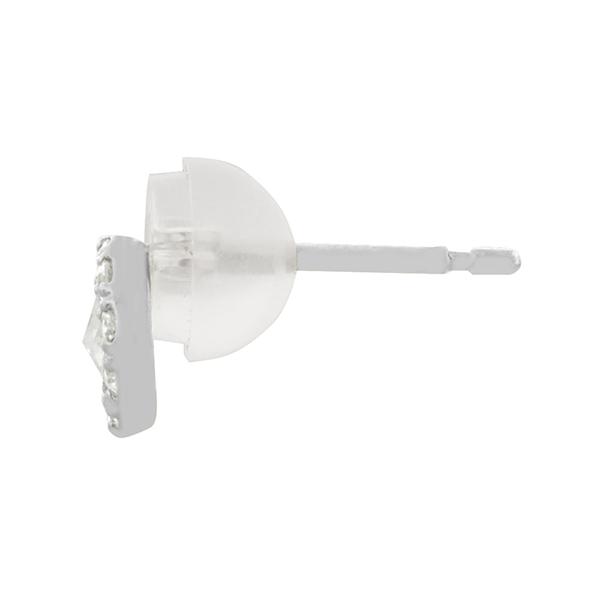 ダイヤモンド ピアス プラチナ 4月誕生石 ローズカット ミル打ち 取り巻き 合計0.20カラット  プレゼント 天然石 京セラの画像