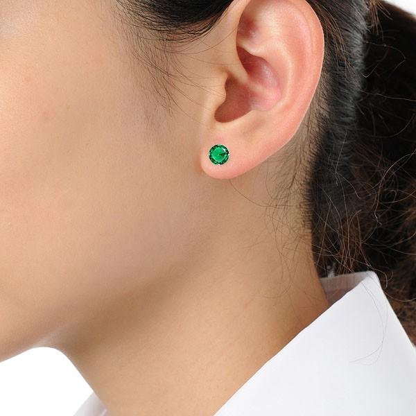 京セラ プラチナ900 クレサンベールエメラルド ピアス KYOCERA（京セラ） エメラルド ピアス プラチナ スタッド ラウンド