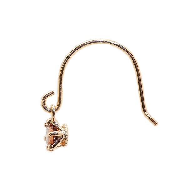 ガーネット ピアス K18ピンクゴールド アメリカンフック ラウンド 3mm*3mm 1月誕生石 プレゼント 天然石 京セラの画像