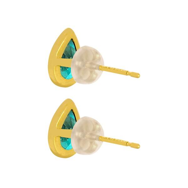グリーンクリソベリル ピアス K18イエローゴールド 1カラットUP フクリン ペアシェイプ プレゼント クレサンベール 京セラの画像
