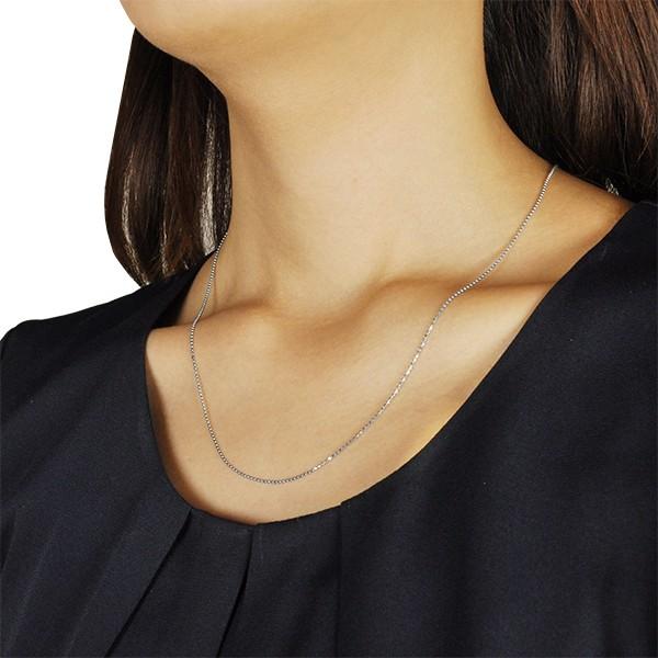 カットボールチェーン 幅1.2mm プラチナ 45cm プレゼント 京セラの画像