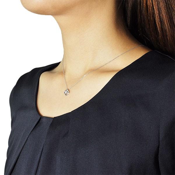 K18ホワイトゴールド京セラネックレス KYOCERA ダイヤモンド ネックレス K18ホワイトゴールド 合計0.35